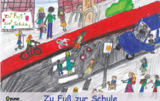 Postkarte-„Zu-Fuß-zur-Schule“